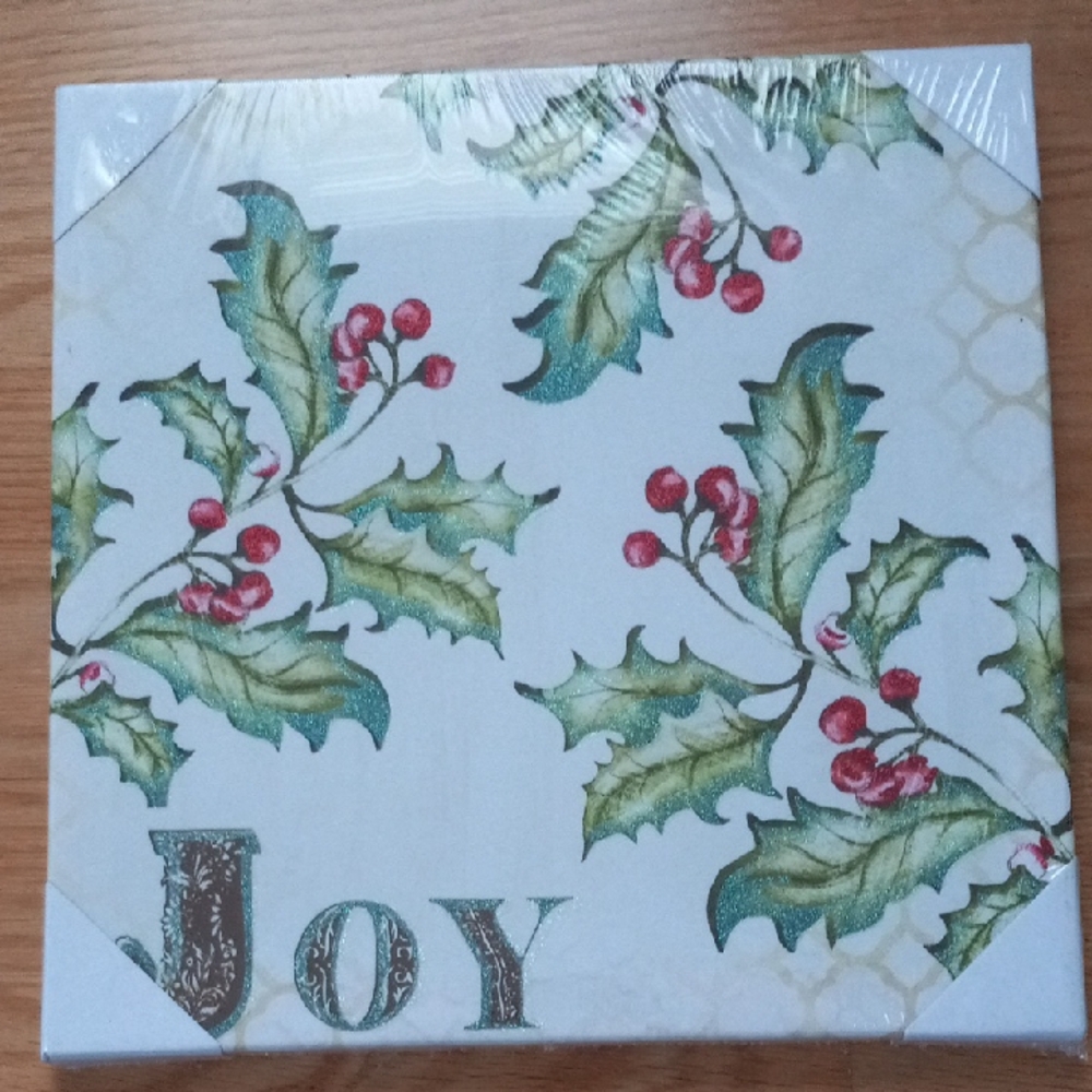 NWT Transpac Canvas Holly Wall Art